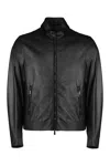 Moorer Zip-fastening Leather Jacket In Black