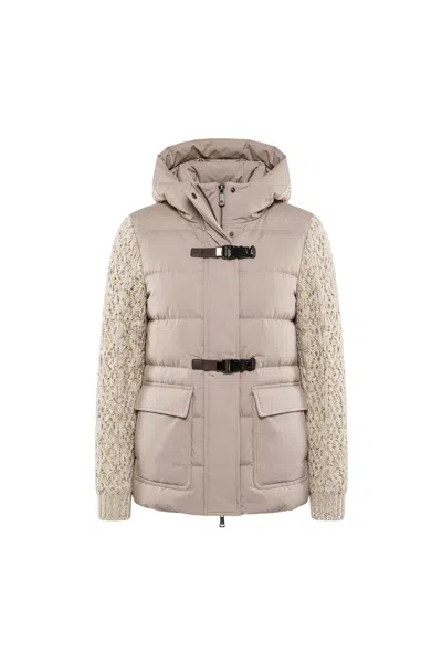Moorer Verdiana-stk Down Jacket Pearl In Gray