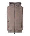 Moorer Vermeer Hooded Bodywarmer In Brown