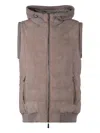 Moorer Vermeer Hooded Bodywarmer In Neutrals