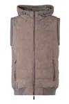 Moorer Vermeer Hooded Bodywarmer In Sand