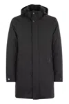 Moorer Vermont Technical Fabric Parka In Burgundy