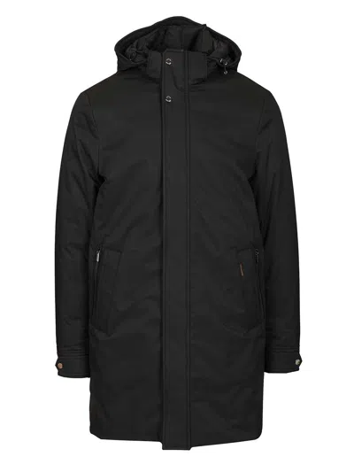 Moorer Vermont-ads Long Down Jacket Coats Blue In Black