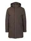 Moorer Vermont-ads Long Down Jacket Coats Grey In Brown