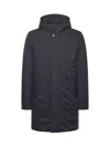 Moorer Vermont Waterproof Long Padded Coat In Blue