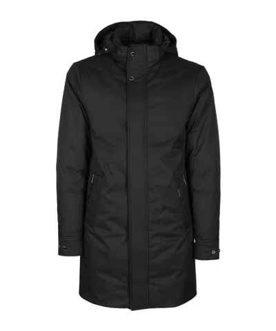 Moorer Vermont Detachable-hood Down Jacket In Black
