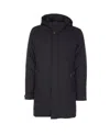 Moorer Long Padded Hooded Jacket With Adjustable Cuffs In Black