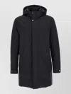 Moorer Vermont Hood Parka Long Sleeves Pockets In Black