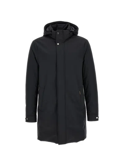 Moorer Vermont Hood Parka Long Sleeves Pockets In Black