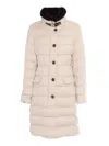 Moorer Vetiver Padded Coat In Beige