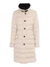 Moorer Vetiver Padded Coat In Beige