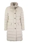 Moorer Vetiver-s3 - Long Down Jacket In Neutral