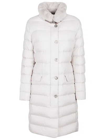 Moorer Vetiver-s3 Down Coat In White