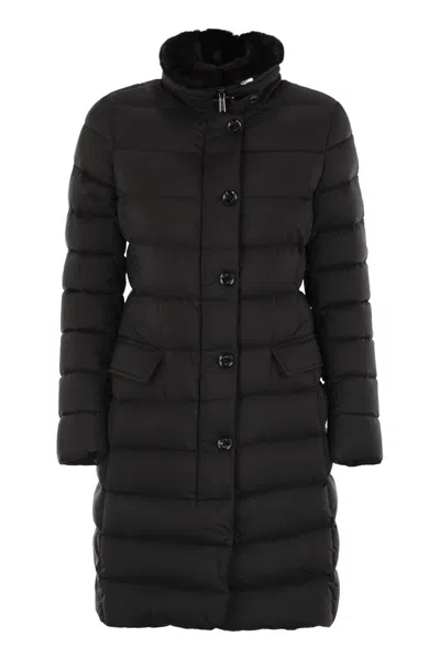 Moorer Vetiver-s3 - Long Down Jacket In Black