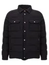 Moorer Overshirt With Quilted Design And Front Pockets In Black