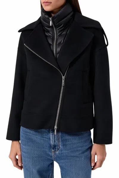 Moorer Viana-cwx Biker Jacket In Nero In Black