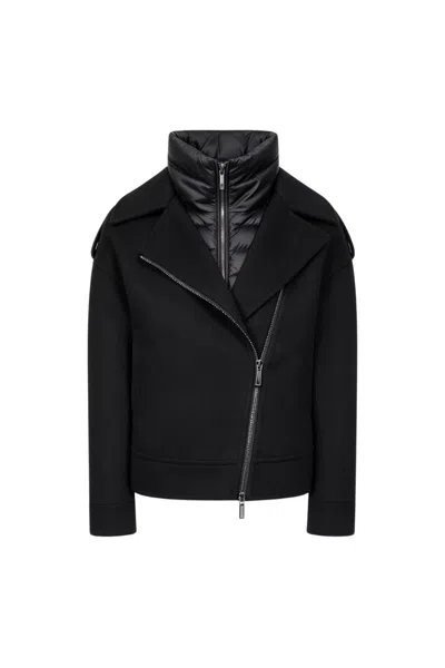 Moorer Viana-cwx Biker Jacket Nero In Black