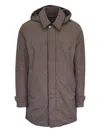 Moorer Vido-skt Hooded Coat In Brown