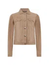 Moorer Elegant Beige Jacket With Classic Collar In Brown
