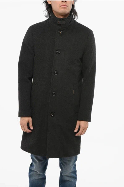 Moorer Virgin Wool Arge Coat With Removable Down Padding In Black