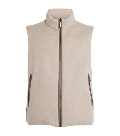 Moorer Virgin Wool-cashmere Reversible Falieri Gilet In Pink
