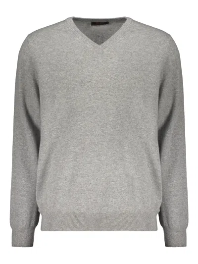 Moorer Virginio-cws V-neck Long-sleeved Sweater In Brown