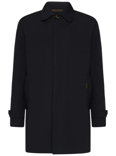 Moorer Vittor Coat In Navy Blue Nylon
