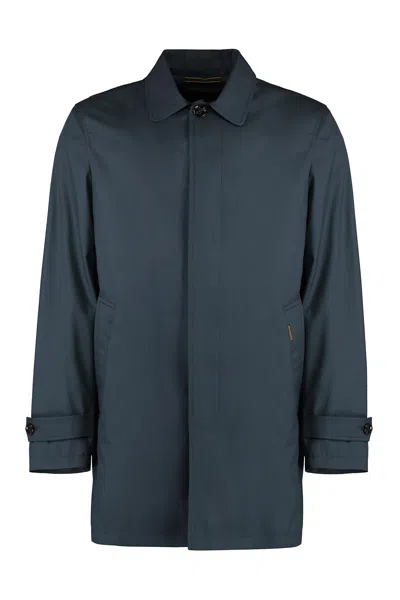 Moorer Vittor Techno Fabric Jacket In Blue