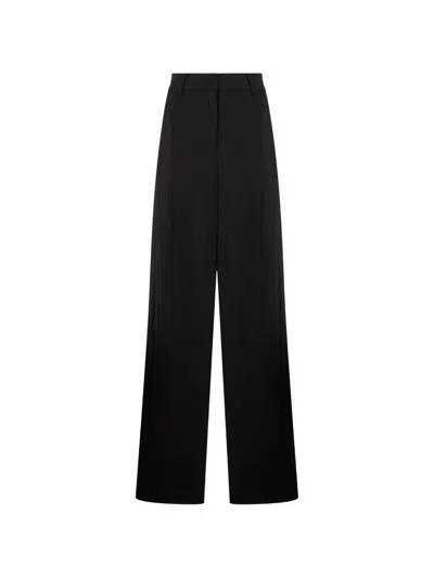 Moorer Vivien-wrl Pleated Palazzo Pants In Black