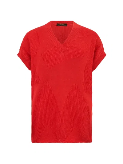 Moorer V-neck Knitted Sweater In Red