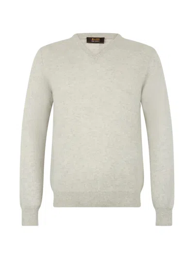 Moorer V-neck Sweater In White