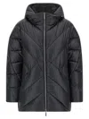 Moorer Wanita Quilted Down Jacket In Black