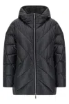 Moorer Wanita Quilted Down Jacket In Black
