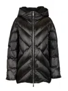 Moorer Wanita Down Jacket With Distinctive Quilted Design In Black