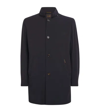 Moorer Water-repellent Hektor-kn Overcoat In Blue