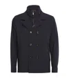 Moorer Water-repellent Volmer-kn Pea Coat In Blue
