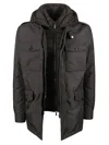 Moorer Water-resistant Brown Goose Down Parka With Removable Hood In Multi