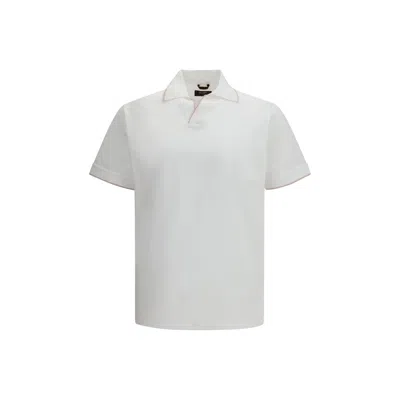 Moorer White Cotton Polo Men's Shirt