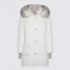 Moorer Down Jackets Fur Trim Hood In White