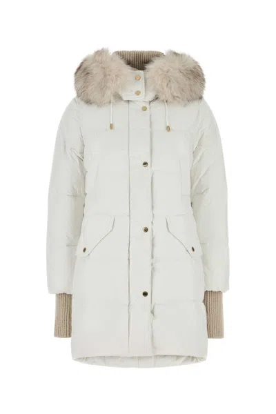 Moorer White Polyester Down Jacket In Blanc