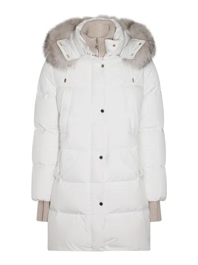 MOORER MOORER WHITE WOOL DOWN JACKET