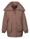 Moorer Wide-collar Padded Jacket In Brown