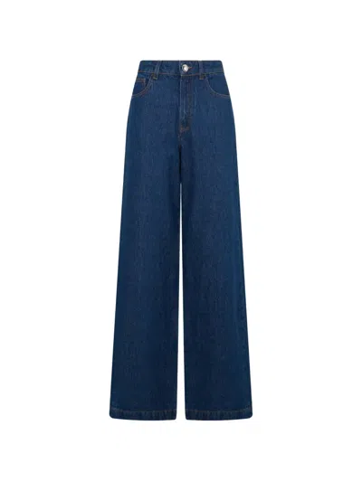 Moorer Wide-leg Jeans In Yellow