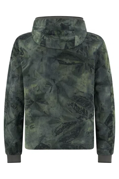 Moorer Windbreaker With Green Hood In Nylon