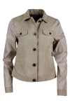 MOORER WINDPROOF LIGHTWEIGHT NYLON JACKET WITH SOFT SUEDE FRONT WITH CHEST POCKETS