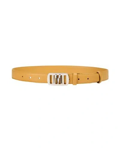 Moorer Woman Belt Mustard Size 30 Leather In Yellow