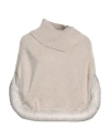 Moorer Woman Cape Beige Size 6 Virgin Wool, Polyamide