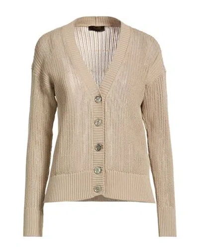 Moorer Woman Cardigan Beige Size 4 Cotton In Neutral