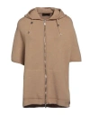 Moorer Woman Cardigan Camel Size 12 Virgin Wool In Beige