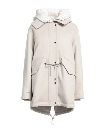 Moorer Woman Coat Beige Size 6 Wool, Cashmere, Viscose In White